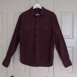 Untuckit 100% cotton red long sleeve shirt mens M
